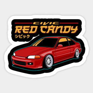 Civic Red Candy Jdm Car Sticker